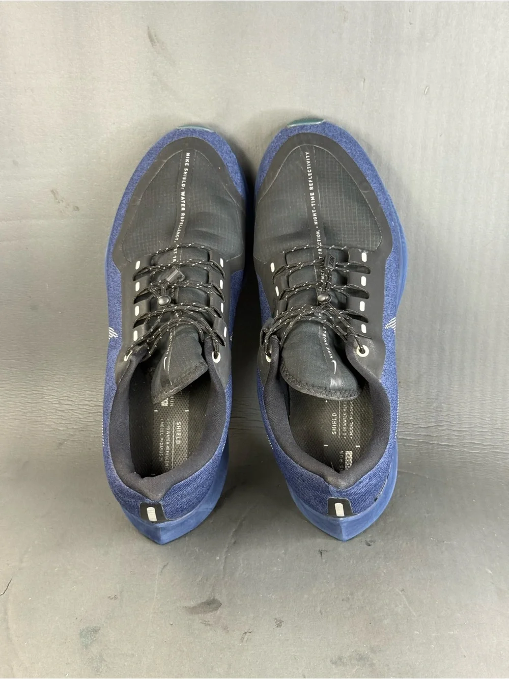 Nike Air Zoom Pegasus 35 Shield 'Black Blue Void' athletic shoes men’s size 11